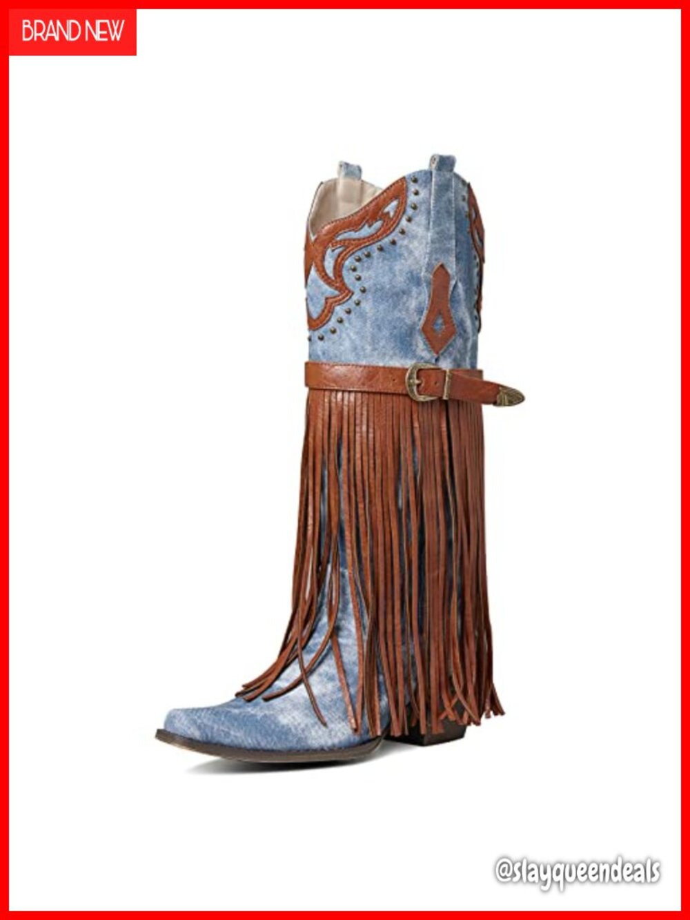 Women's Western Bootie Pointed Toe Chunky Heel Pull-On Mid Calf Boots
